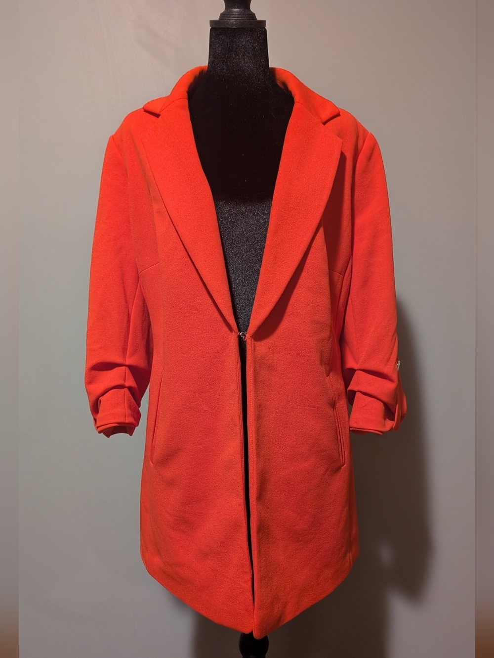 Laura Plus Women's Orange Red Blazer Coat